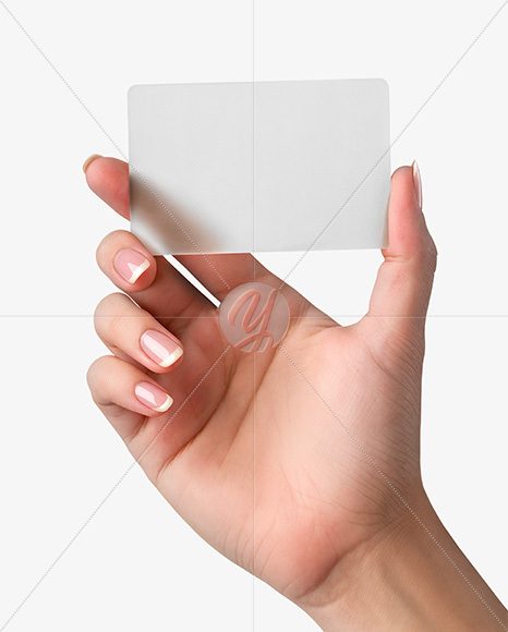 Semi-Transparent Business Card in a Hand Mockup