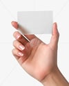 Semi-Transparent Business Card in a Hand Mockup