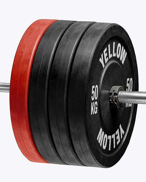 Powerlifter Wearing Janitor Uniform and Cap with Barbell Mockup