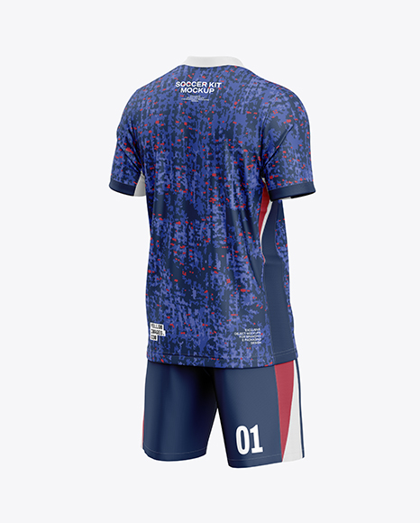Soccer Kit Mockup - Back Half Side View