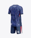 Soccer Kit Mockup - Back Half Side View