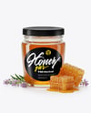Glass Jar with Wildflower Honey Mockup