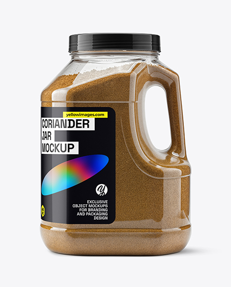 Plastic Jar with Grounded Coriander Mockup