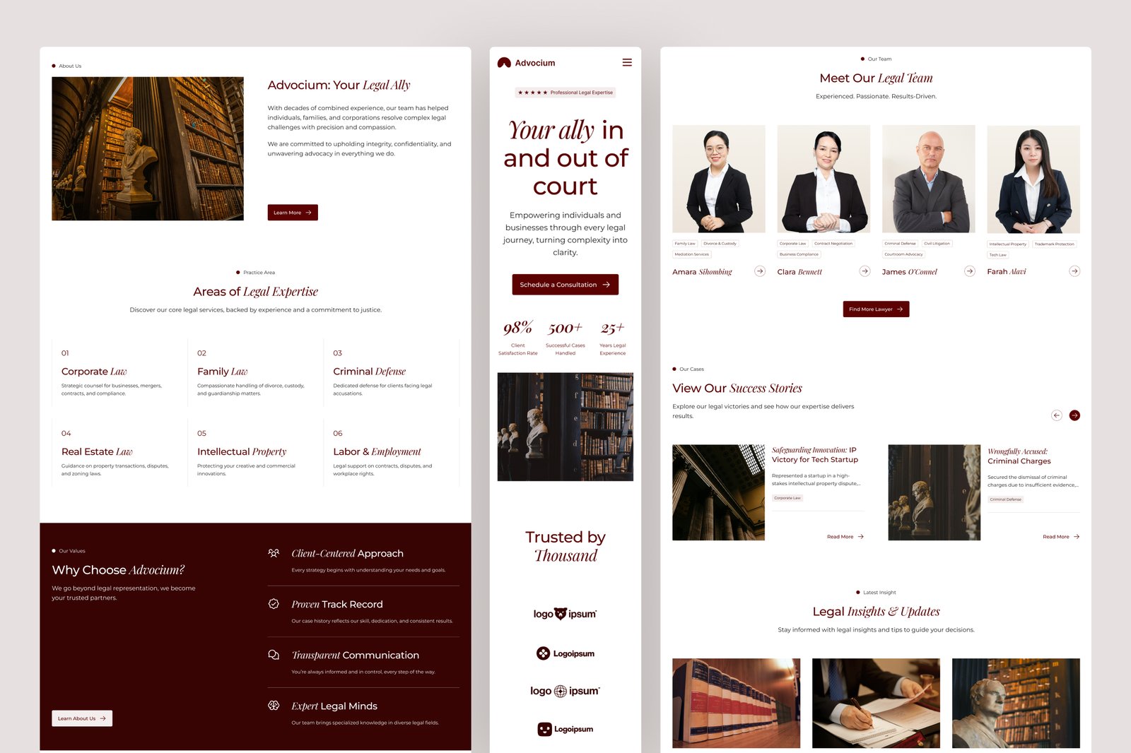 Advocium – Law Firm Website UI Figma Template