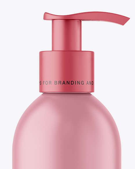 Matte Cosmetic Bottle with Pump Mockup