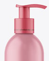 Matte Cosmetic Bottle with Pump Mockup