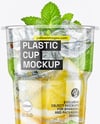 Clear Plastic Cup with Lemonade Mockup