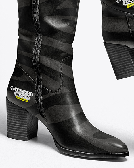 Pair of High-Knee Boots on Women's Legs Mockup