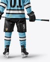 Man Wearing Full Ice Hockey Kit Mockup