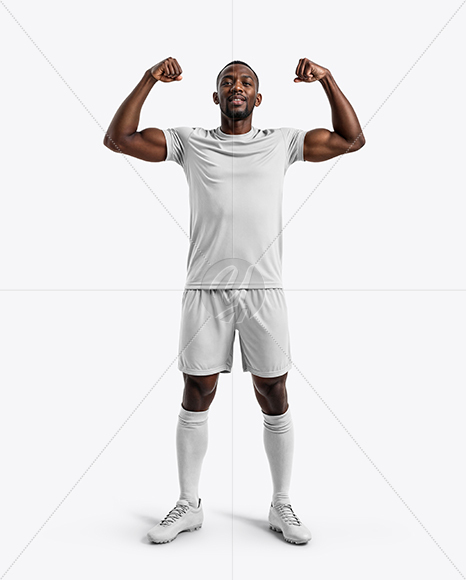 Black Man Wearing Full Soccer Kit Mockup