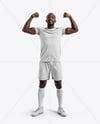 Black Man Wearing Full Soccer Kit Mockup