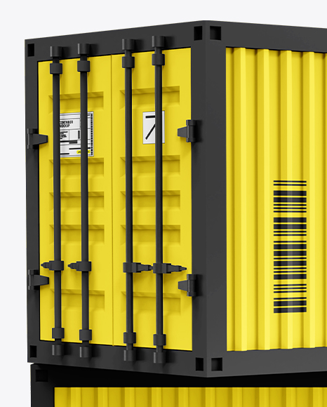 Two Cargo Shipping Containers Mockup