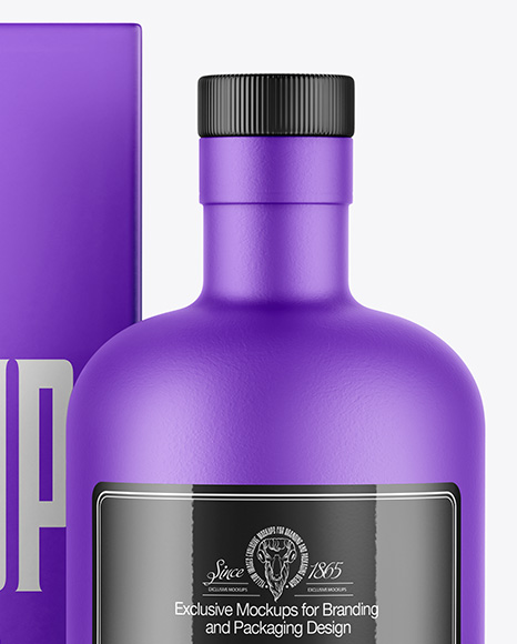 Ceramic Bottle with Box Mockup