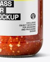 Glass Jar with Tomato Bruschetta Mockup
