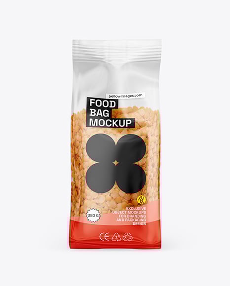 Package with Lentils Mockup - Fusilli+Pasta+Package+Mockup+In+Bag+Sack+Mockups+On+Yellow