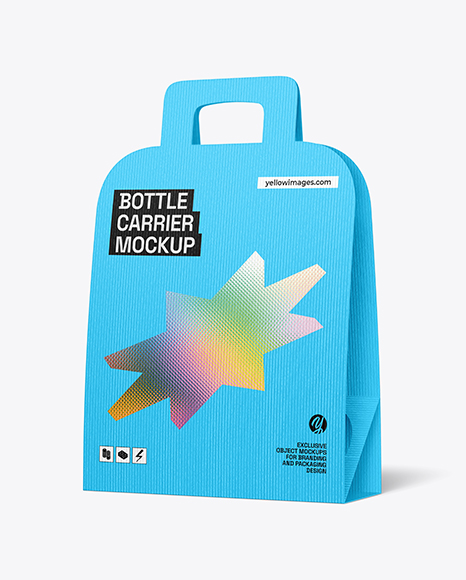 Textured Paper Bottle Carrier Mockup - Cylindrical box mockup