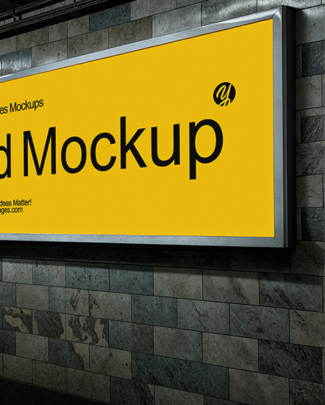 Billboard in Subway Station Mockup