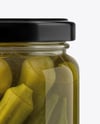Glass Jar with Pickled Okra Mockup