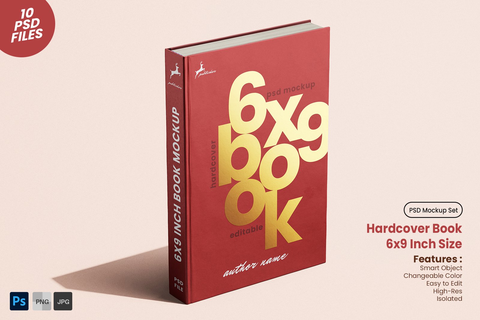 Hardcover Book 6x9 Inch PSD Mockup Set