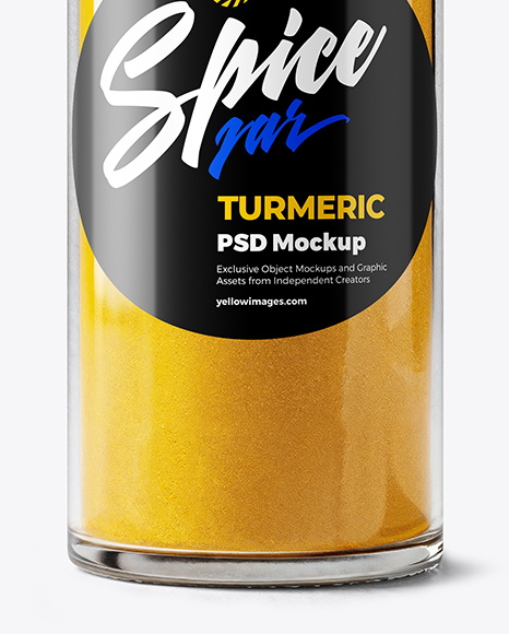 Glass Spice Jar with Turmeric Mockup
