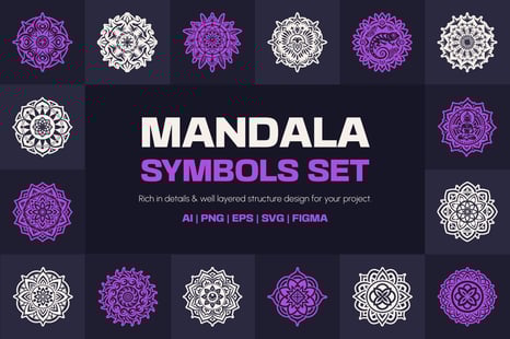 Mandala Symbols Art Set - Icons