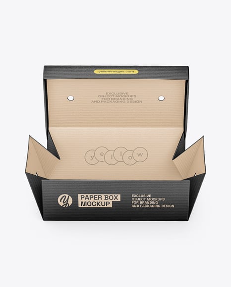 Kraft Perforated Paper Takeaway Food Box Mockup - Paper+Food+Boxes+Packaging+Mockup+Collection+|+|+Designertale
