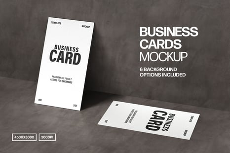 Double 90x50mm Business Card Mockup - Stationery Mockups