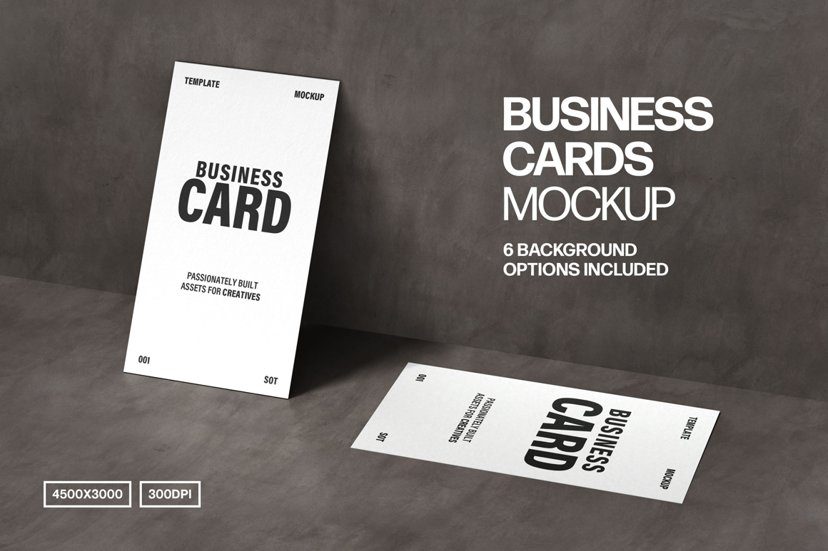 Double 90x50mm Business Card Mockup
