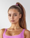 Woman Wearing Sports Bra and Shorts Mockup