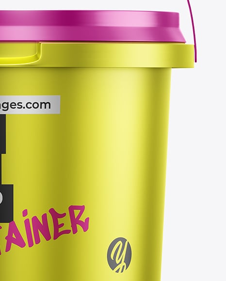 Matte Metallic Plastic Bucket Mockup