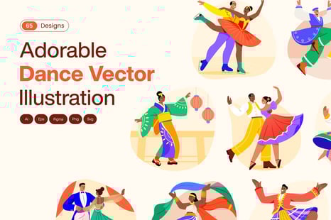 Dance Vector Illustration Set