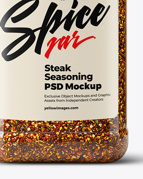 Plastic Jumbo Jar with Steak Seasoning Mockup