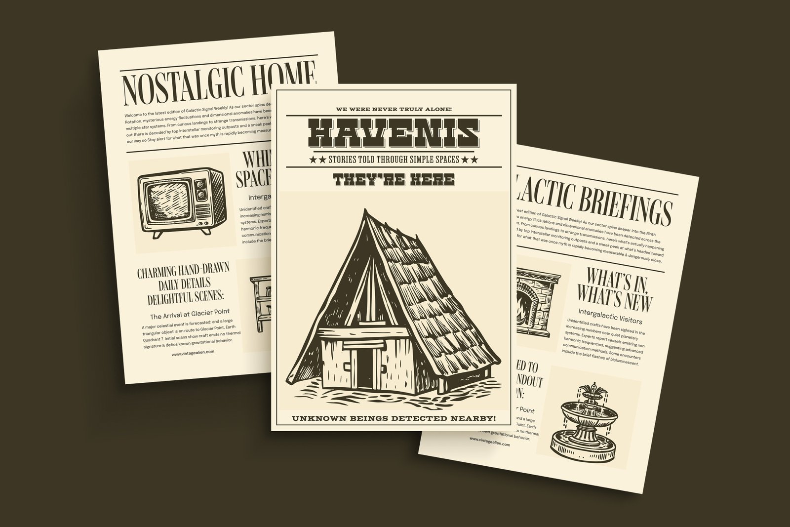 Vintage Home Illustration Set