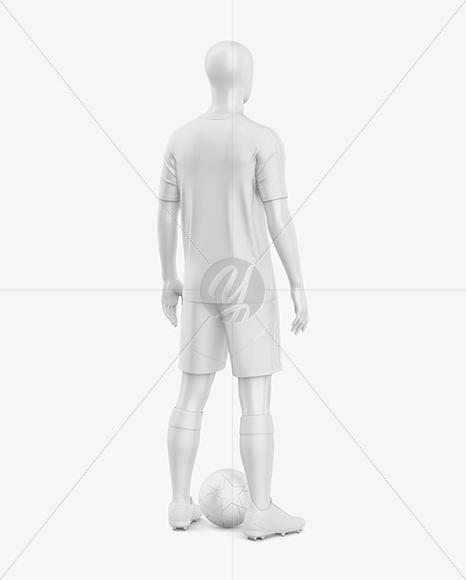 Training Short Sleeve Full Soccer Kit Mockup – Back Half Side View