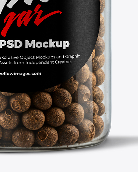 Plastic Jar with Whole Allspice Mockup