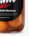 Glass Jar with Apricot Preserves Mockup