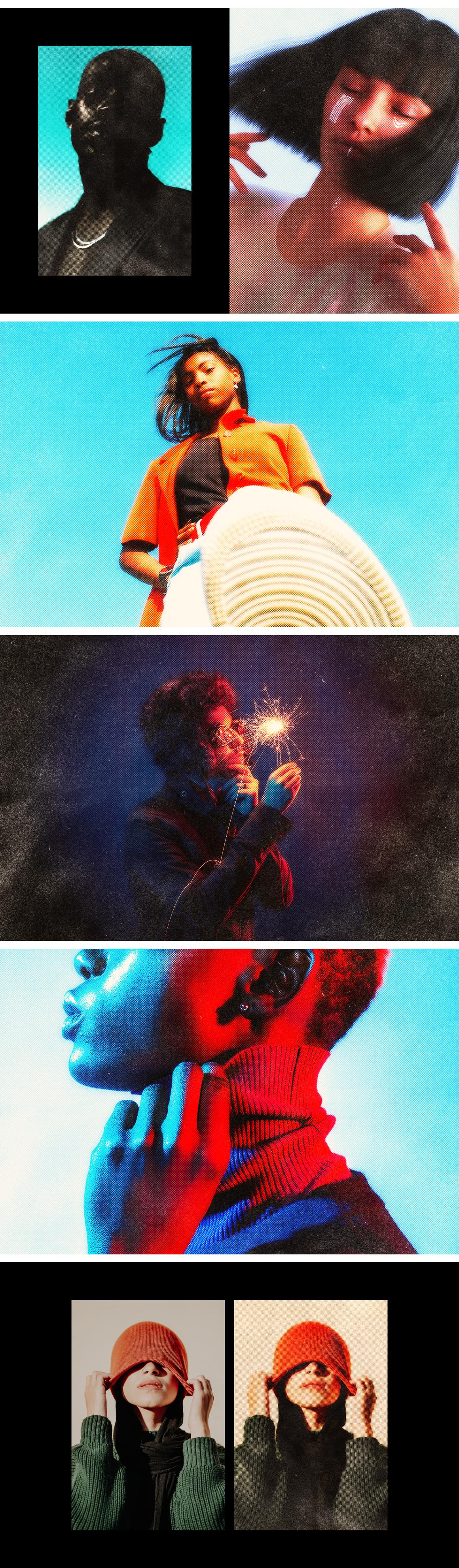 Dreamy Glow Halftone Print Effect