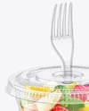 Clear Plastic Cup with Fruits Dessert Mockup