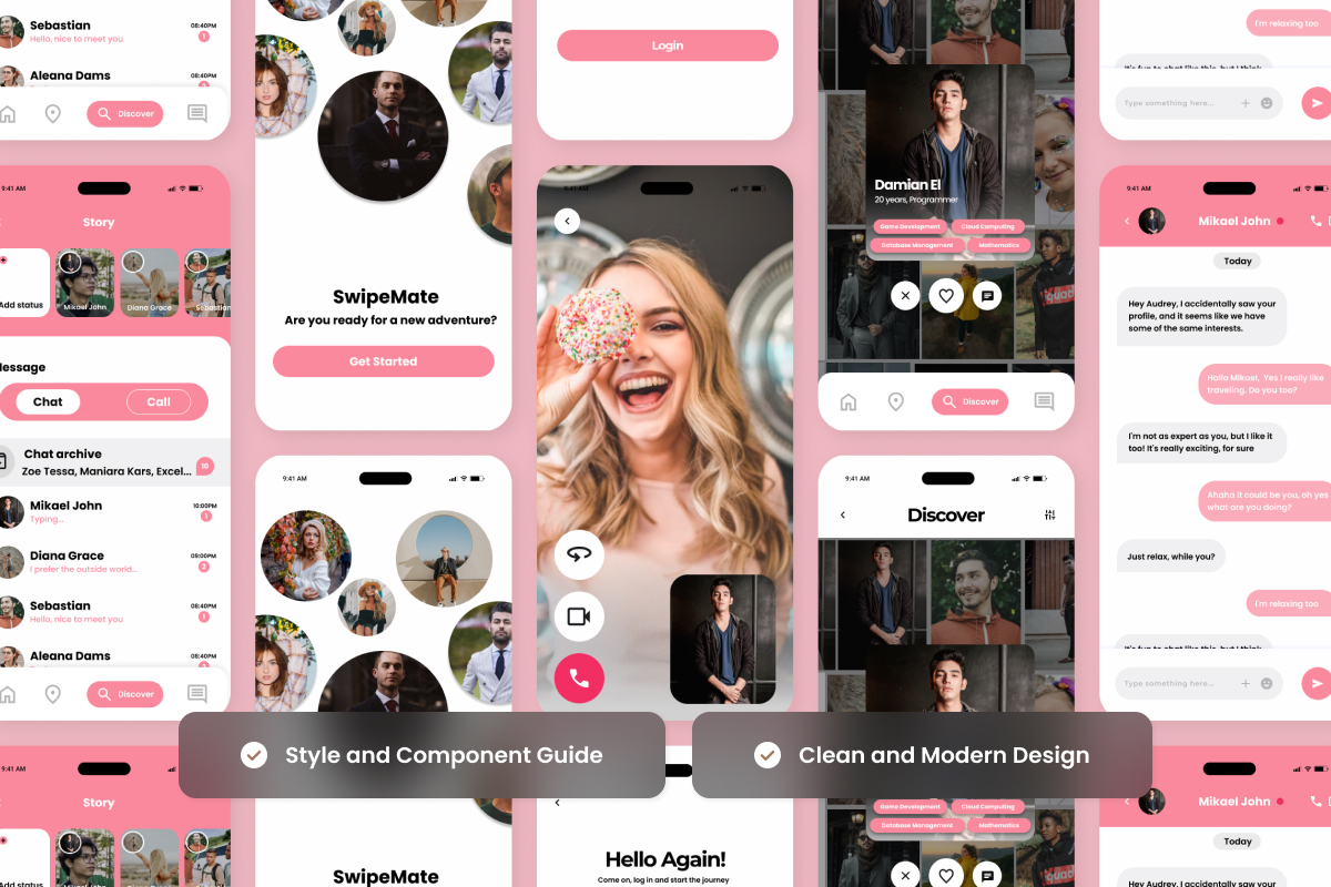 SwipeMate - Interactive Dating &amp; Social App UI