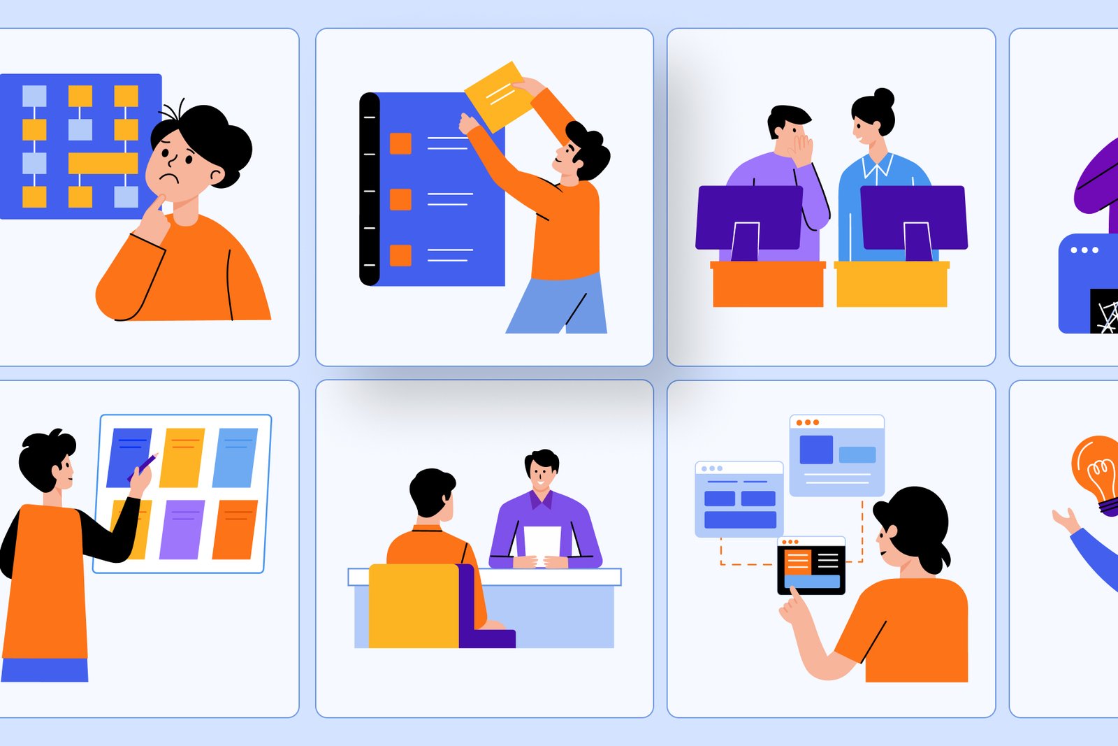 Work Illustration Art Set
