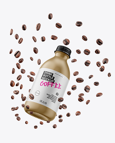Matte Drink Bottle Mockup - Coffee packaging mockup