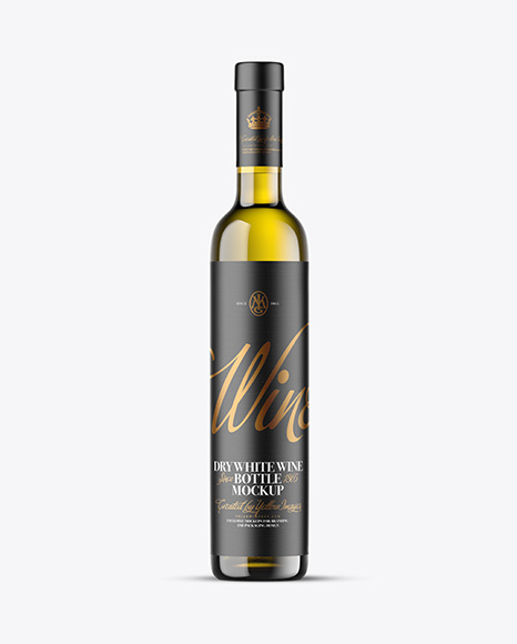 Antique Green Glass White Wine Bottle Mockup - Packaging mockups