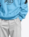 Man in Sunglasses Wearing an Oversize Sweatshirt Mockup