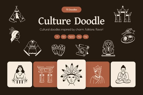 Culture Doodle Icon Set - Graphics