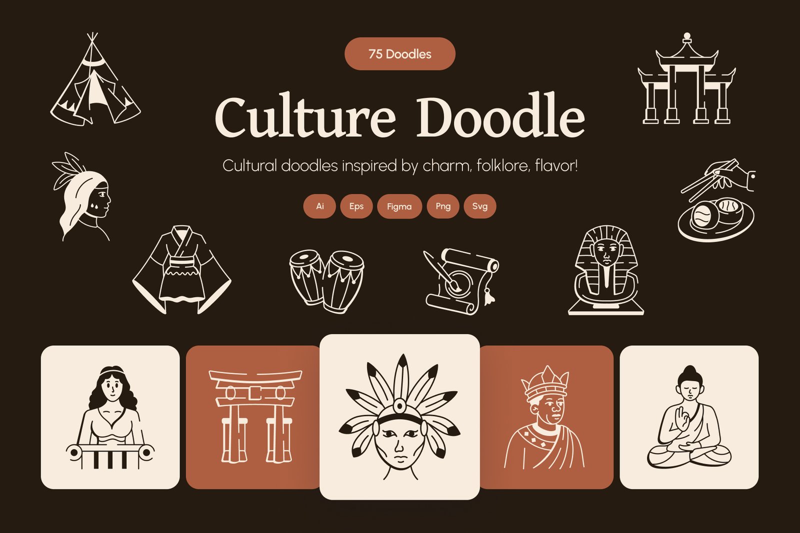 Culture Doodle Icon Set