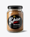 Clear Glass Jar with Ground Nutmeg Mockup