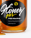 Glass Jar with Sage Honey Mockup