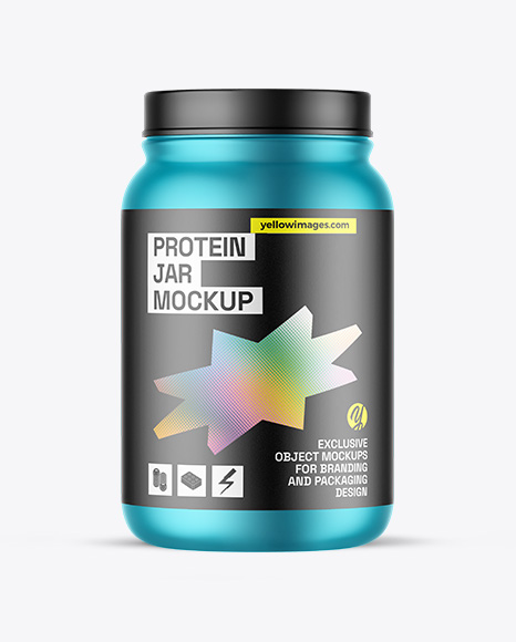 Matte Metallic Protein Jar Mockup