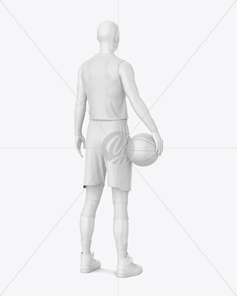 Full Basketball Kit Mockup - Back Half Side View