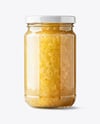 Glass Jar with White Grape Jam Mockup